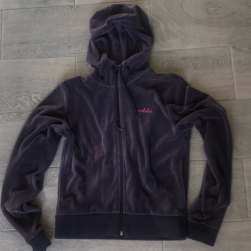 Vintage velvet purple adidas jacket